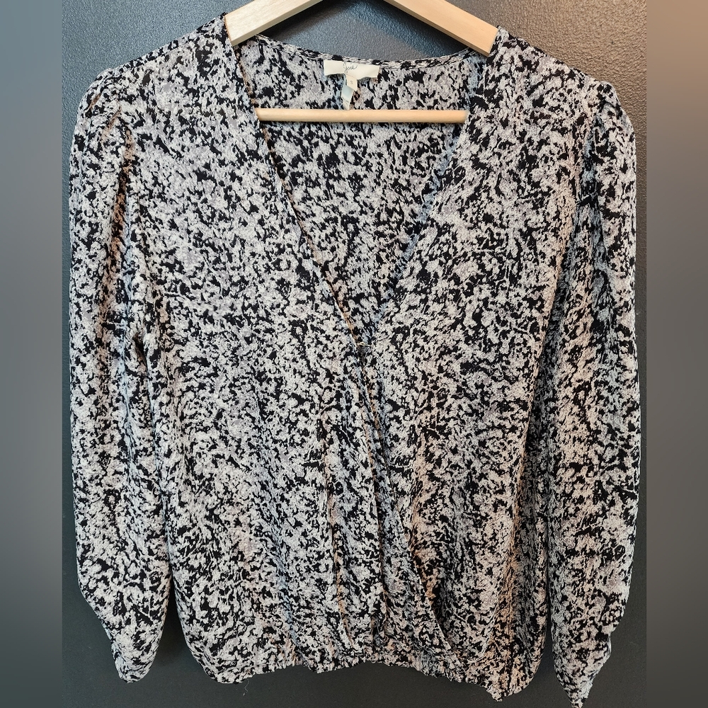 Black and White Patterned Blouse